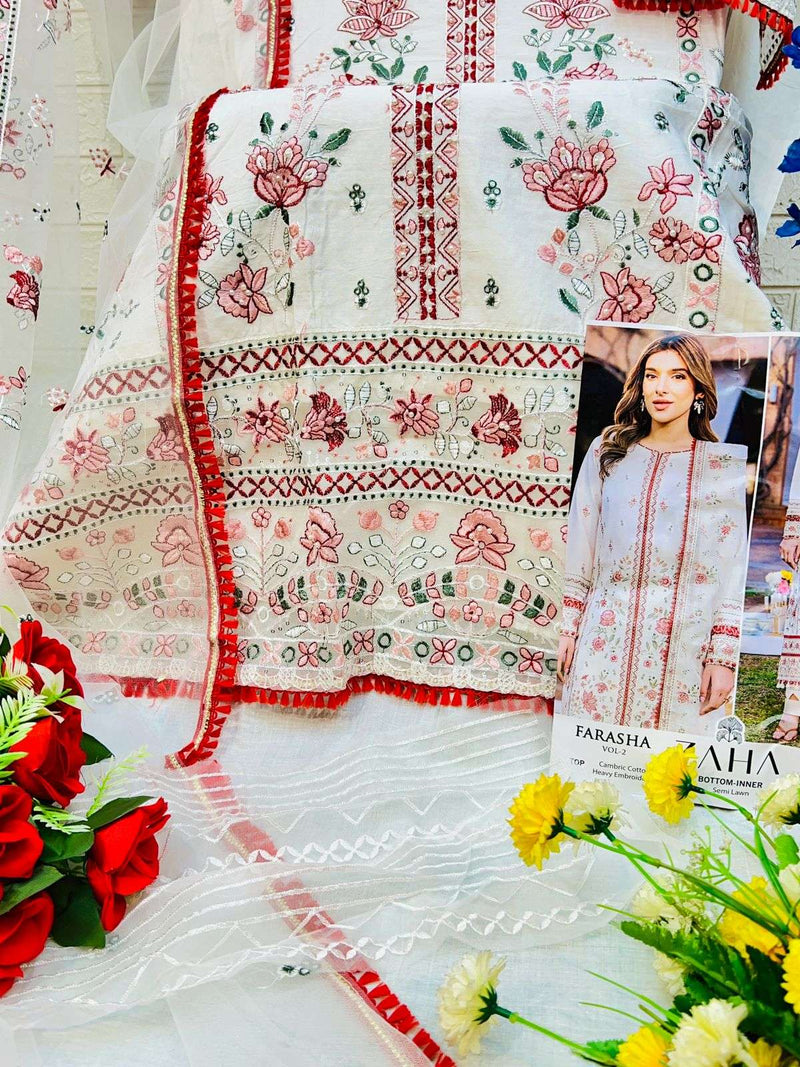 Zaha Farasha Vol 2 Cotton With Heavy Embroidery Digital Work Of Pakistani Salwar Kameez