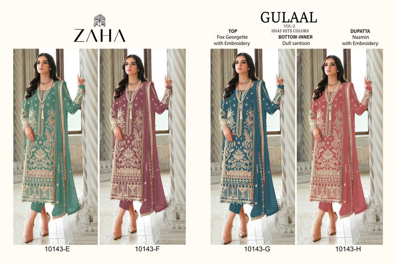 Zaha Gulaal Vol 2 Georgette Heavy Embroidered Work Salwar Suit