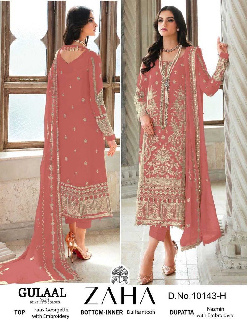 Zaha Gulaal Vol 2 Georgette Heavy Embroidered Work Salwar Suit