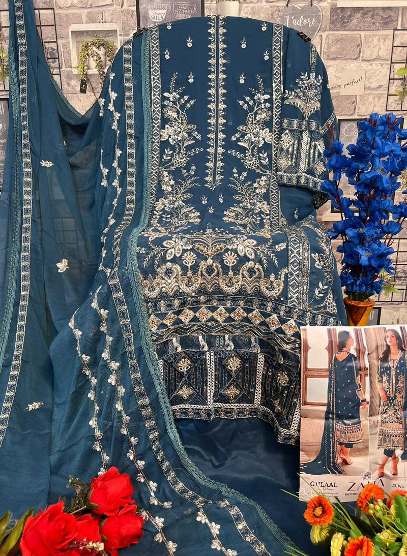 Zaha Gulaal Vol 2 Georgette Heavy Embroidered Work Salwar Suit