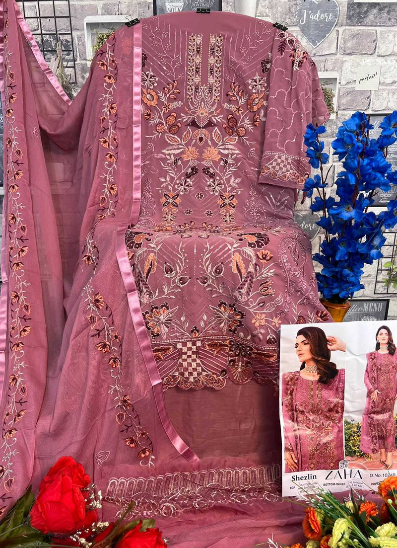 Zaha Shezlin 10247 Heavy Georgette With Embroidery Work Fancy Salwar Kameez