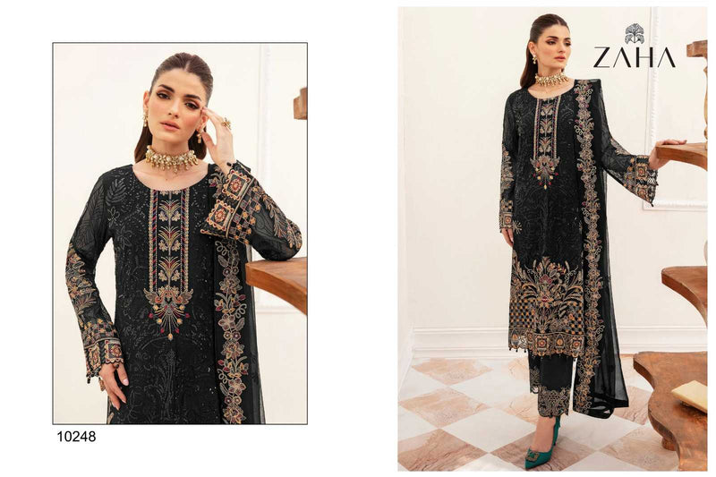 Zaha Shezlin 10247 Heavy Georgette With Embroidery Work Fancy Salwar Kameez