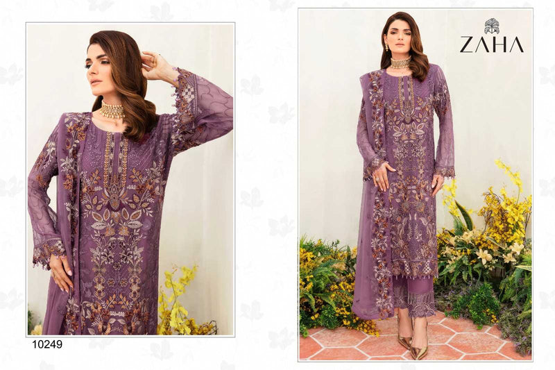 Zaha Shezlin 10247 Heavy Georgette With Embroidery Work Fancy Salwar Kameez