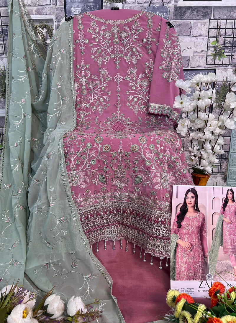 Zaha Zarina Vol 3 Georgette Heavy Embroidered Work Partywear Salwar Suits