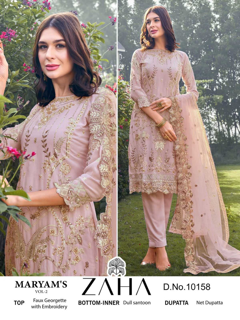 Zaha Maryam Vol 2 Georgette Heavy Embroidered Work Salwar Suit