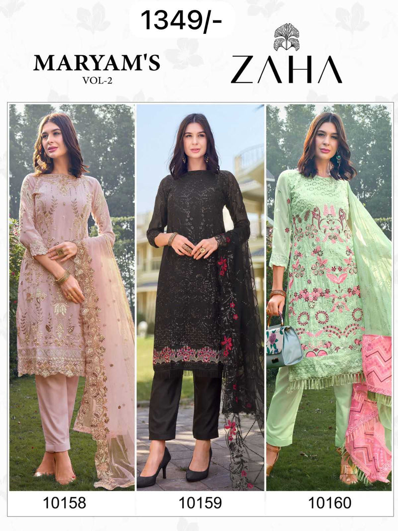 Zaha Maryam Vol 2 Georgette Heavy Embroidered Work Salwar Suit