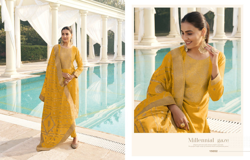Zisa Fashion Olive Vol 2 Pure Taby Silk Weaving Jacquard Work Salwar Suit