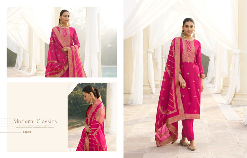 Zisa Fashion Olive Vol 2 Pure Taby Silk Weaving Jacquard Work Salwar Suit