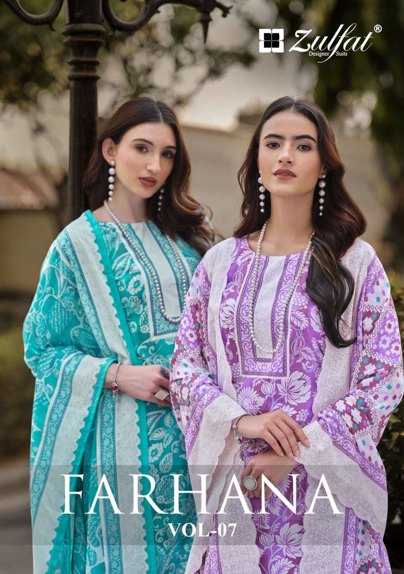Zulfat Designer Farhana Vol 7 Cotton Exclusive Designer Printed Designer Salwar Kameez