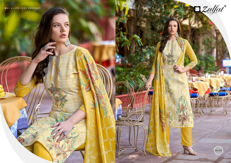 Zulfat Designer Suits Noor Vol 2 Pure Cotton Embroidery Work Salwar Suit