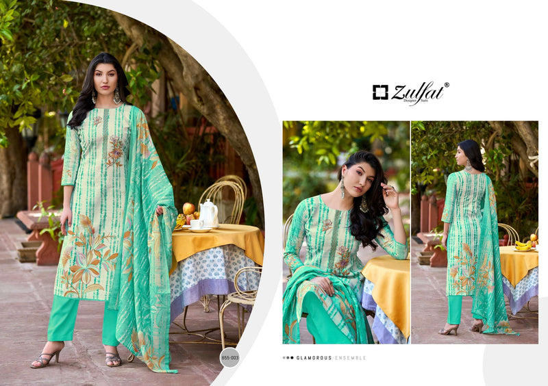 Zulfat Designer Suits Noor Vol 2 Pure Cotton Embroidery Work Salwar Suit