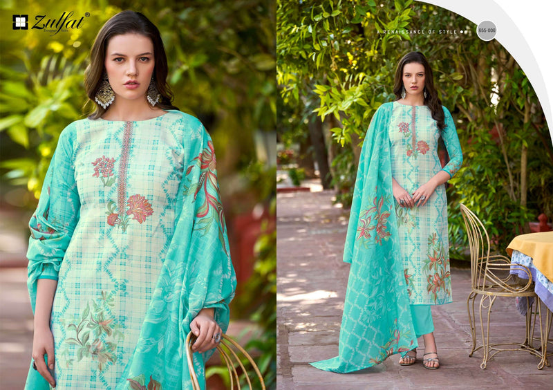 Zulfat Designer Suits Noor Vol 2 Pure Cotton Embroidery Work Salwar Suit
