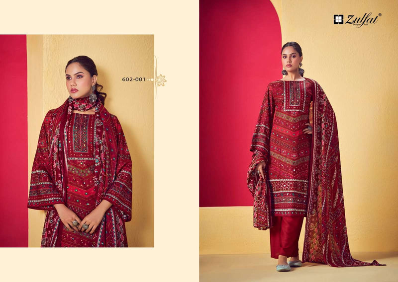 Zulfat Designer Suits Lipika Pure Heavy Viscose Rayon Print With Handwork Salwar Suit