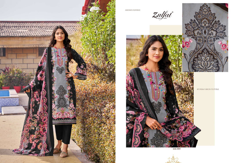 Zulfat Designer Suits Raabta Pure Jam Cotton Handwork Salwar Suit