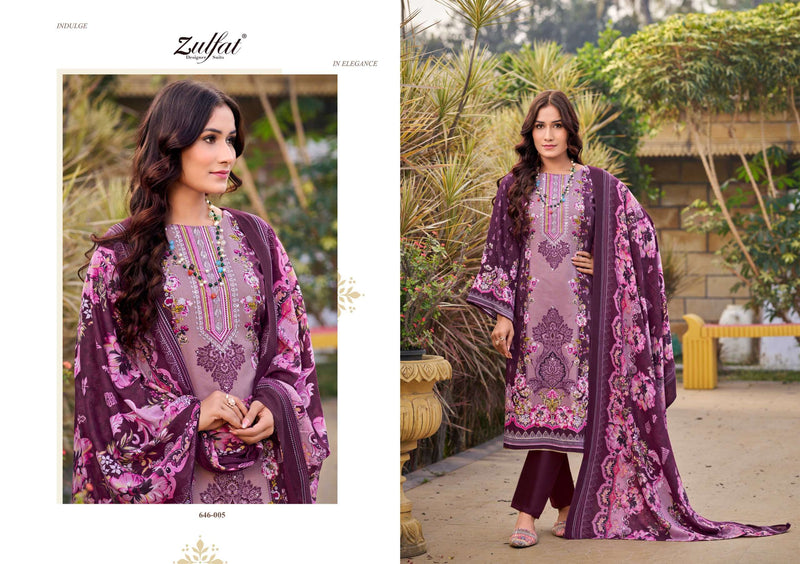 Zulfat Designer Suits Raabta Pure Jam Cotton Handwork Salwar Suit