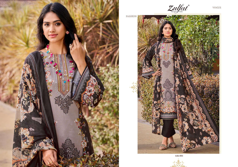 Zulfat Designer Suits Raabta Pure Jam Cotton Handwork Salwar Suit