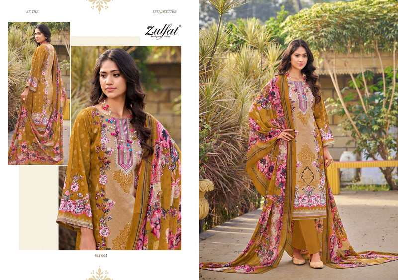 Zulfat Designer Suits Raabta Pure Jam Cotton Handwork Salwar Suit