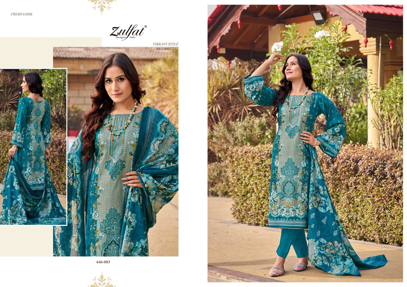 Zulfat Designer Suits Raabta Pure Jam Cotton Handwork Salwar Suit