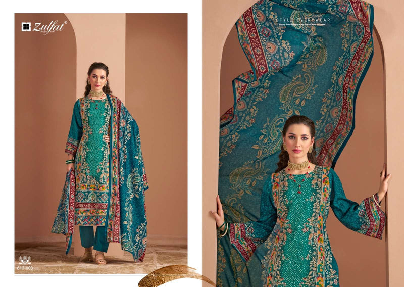 Zulfat Designer Suits Raabta Vol 3 Pure Jam Cotton Aari Handwork Salwar Suit