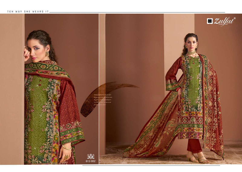 Zulfat Designer Suits Raabta Vol 3 Pure Jam Cotton Aari Handwork Salwar Suit