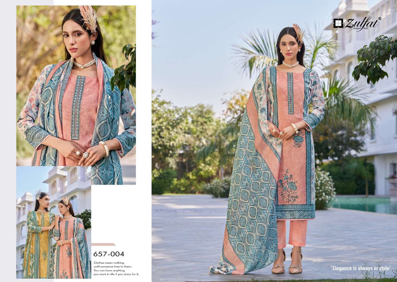 Zulfat Designer Suits Venisha Pure Cotton Printed Fancy Salwar Kameez