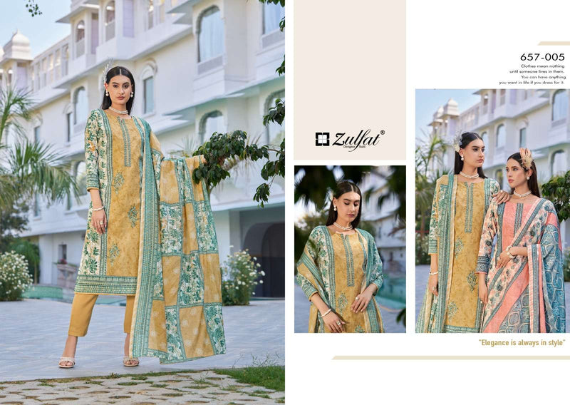 Zulfat Designer Suits Venisha Pure Cotton Printed Fancy Salwar Kameez