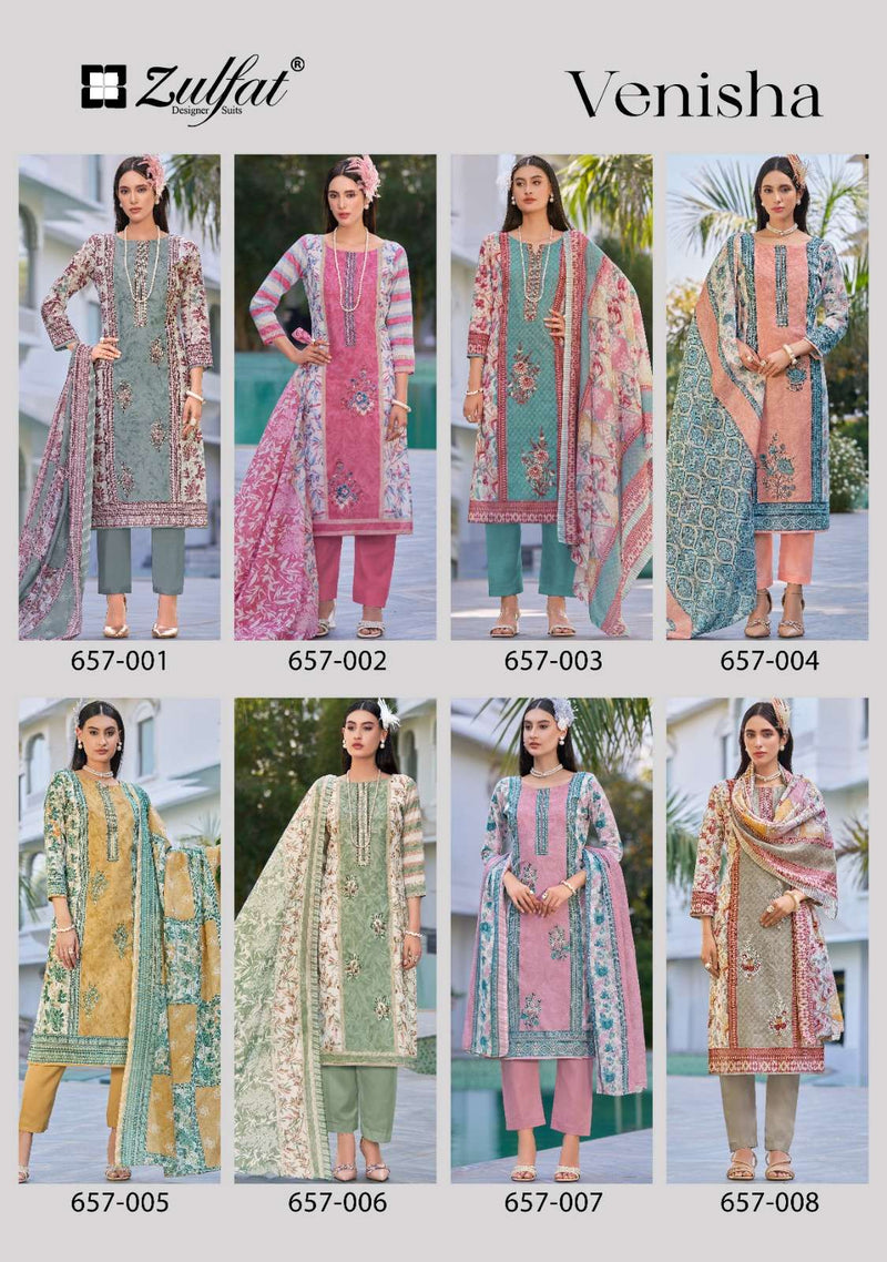 Zulfat Designer Suits Venisha Pure Cotton Printed Fancy Salwar Kameez
