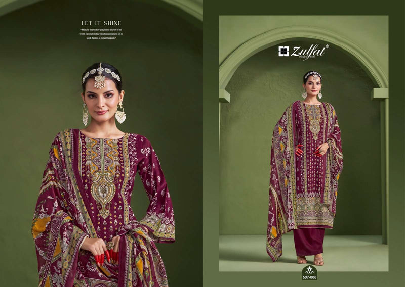 Zulfat Designer Suits Aayat Vol 7 Pure Viscose Rayon Designer Print Handwork Salwar Suit