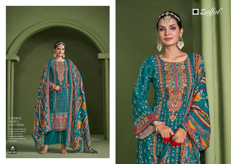 Zulfat Designer Suits Aayat Vol 7 Pure Viscose Rayon Designer Print Handwork Salwar Suit