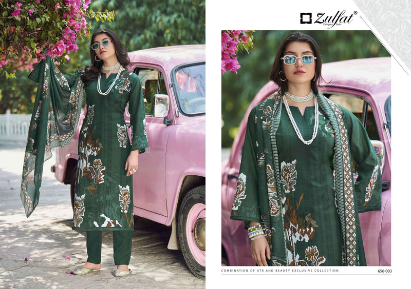 Zulfat Designer Suits Bahaar Pure Cotton Embroidered Work Salwar Kameez