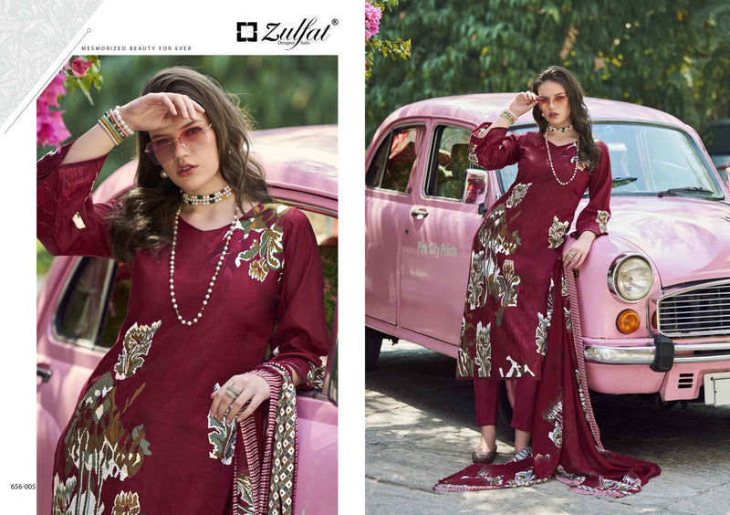 Zulfat Designer Suits Bahaar Pure Cotton Embroidered Work Salwar Kameez