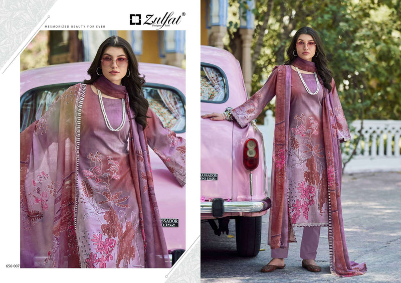 Zulfat Designer Suits Bahaar Pure Cotton Embroidered Work Salwar Kameez