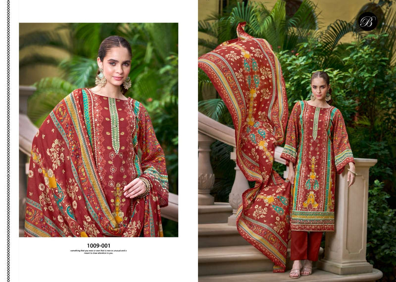 Zulfat Designer Suits Sanjeeda Pure Jam Cotton Mirror Aari Work Salwar Suit