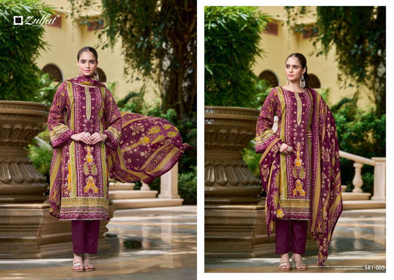 Zulfat Designer Suits Sanjeeda Pure Jam Cotton Mirror Aari Work Salwar Suit