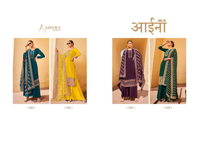 Aaina Vol 10 By Amyra Designer Georgette Embroidery Beautiful Salwar Kameez