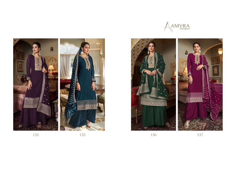 Aaina Vol 8 By Amyra Georgette Embroidery Dresses