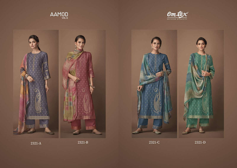 Aamod Vol 6 By Omtex Festive Wear Salwar Kameez With Digital Print Dupatta Collection