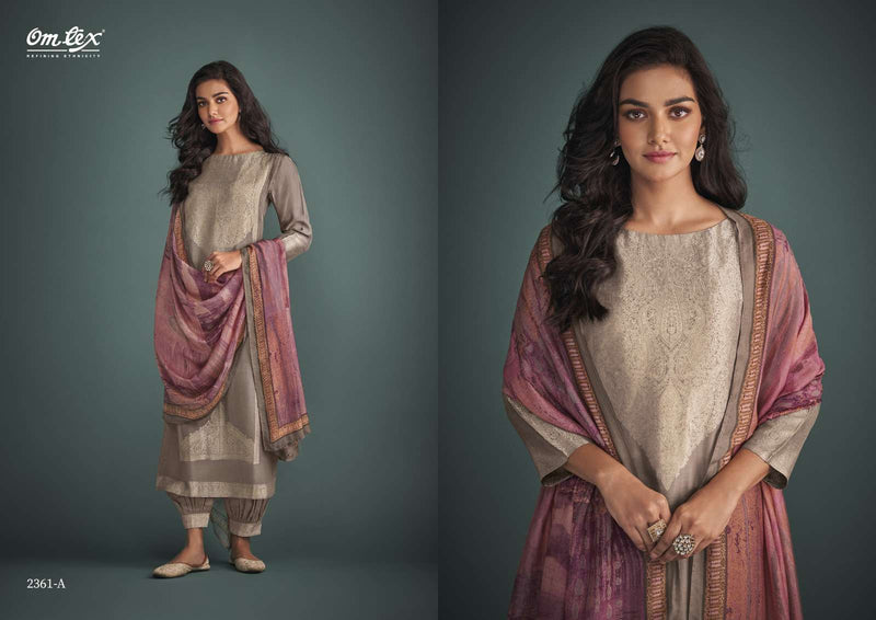 Aamod Vol 7 By Omtex Muslin Jacquard Salwar Kameez Materials