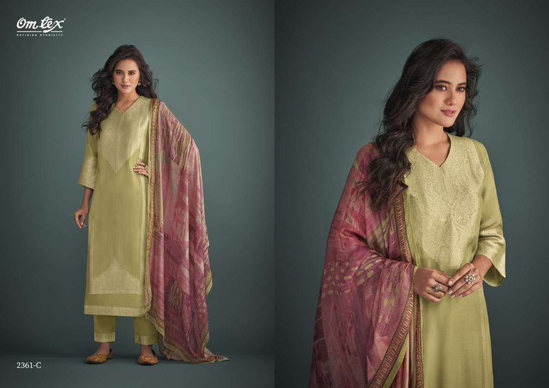 Aamod Vol 7 By Omtex Muslin Jacquard Salwar Kameez Materials