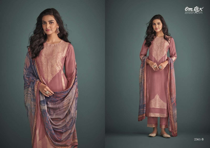 Aamod Vol 7 By Omtex Muslin Jacquard Salwar Kameez Materials