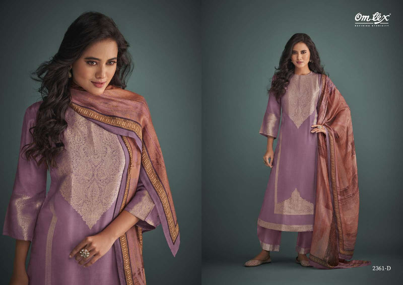 Aamod Vol 7 By Omtex Muslin Jacquard Salwar Kameez Materials