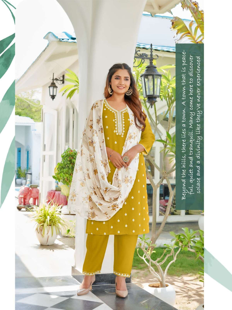 Aanchi Kurtis Kirti Silk Top Bottom With Lining And Fancy Digital Dupatta Set