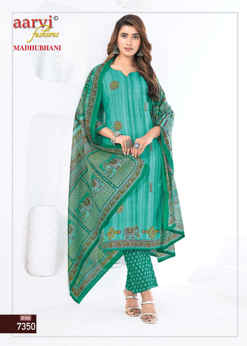 Aarvi Fashion Madhubani Vol 1 Cotton Print With Katha Hand Work & Mirror Work Kurti Set