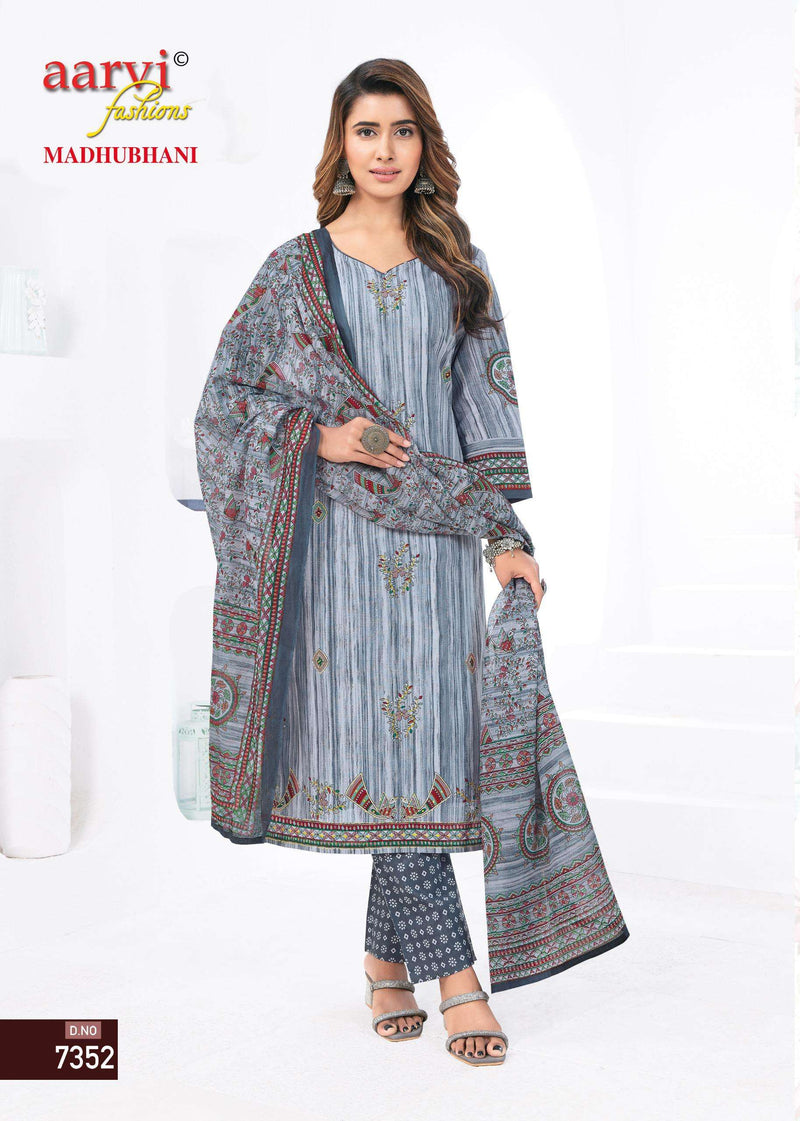 Aarvi Fashion Madhubani Vol 1 Cotton Print With Katha Hand Work & Mirror Work Kurti Set