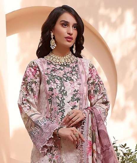 Aasha Designer D No 1004 Pure Cotton Print With Exclusive Patch Embroidery Semi Stitched Salwar Suit