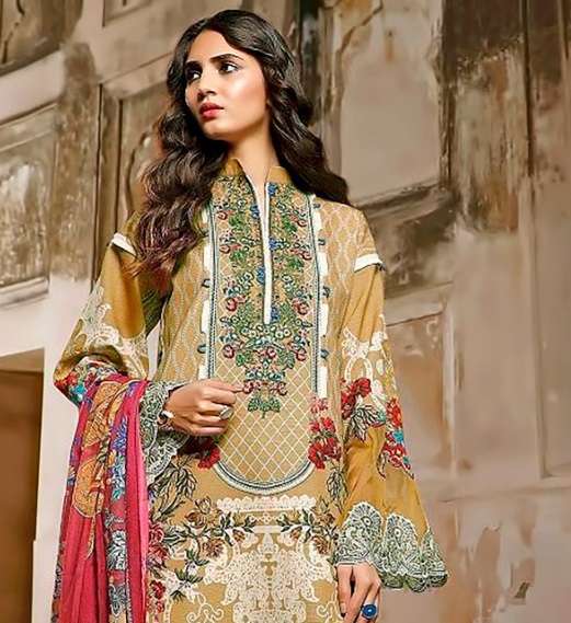 Aasha Designer D No 1108 Cotton Print Patch Embroidery Fancy Salwar Suit