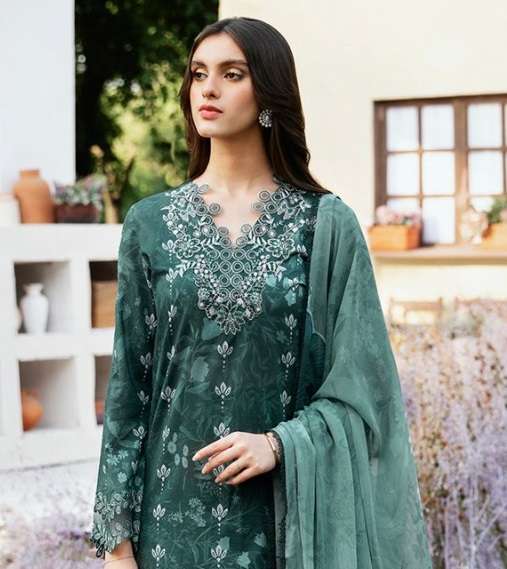 Aasha Designer D No 1120 Cotton Print Patch Embroidery Fancy Salwar Kameez