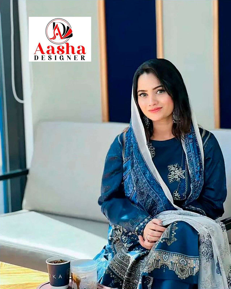 Aasha Designer Design No 1006 B Cotton Print Fancy Salwar Suit