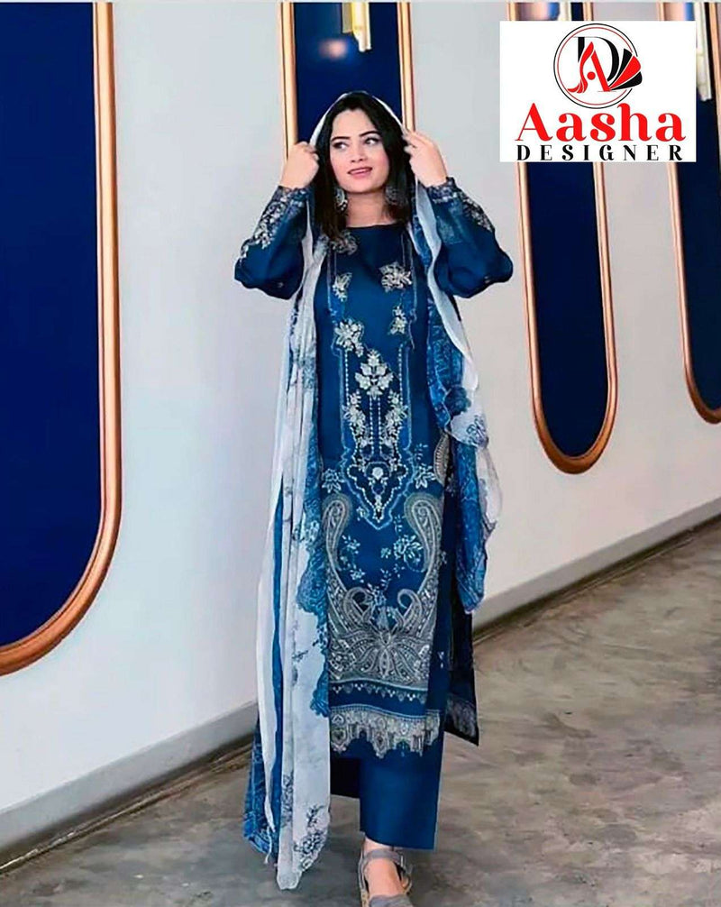 Aasha Designer Design No 1006 B Cotton Print Fancy Salwar Suit