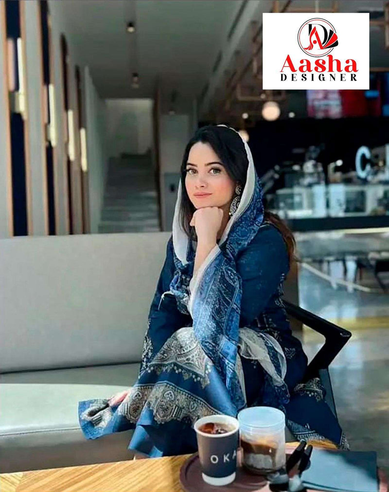 Aasha Designer Design No 1006 B Cotton Print Fancy Salwar Suit